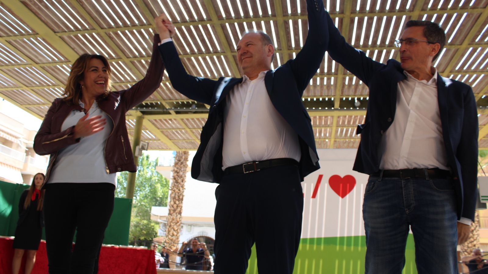 Susana Díaz, Antonio Fernández y José Luis Sánchez Teruel.
