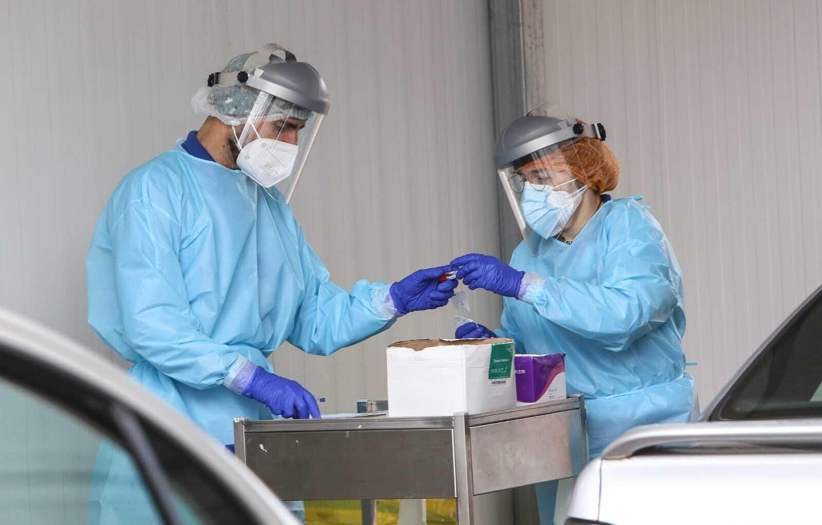 Punto de realización de pruebas Covid en el centro de salud de Los Gallos.