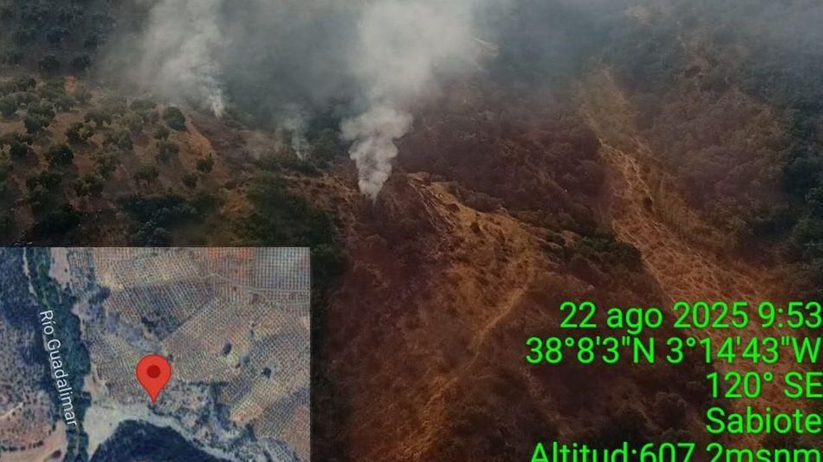 Incendio en un paraje de Sabiote.