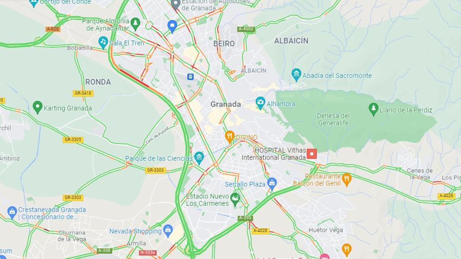 Estado del tráfico a las 8:25