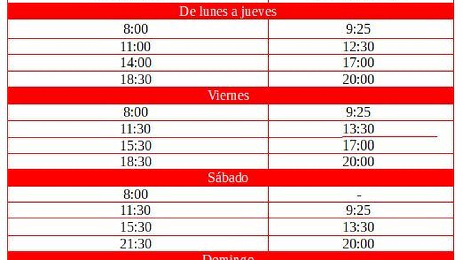 Horarios de la ruta Ceuta-Algeciras de FRS.