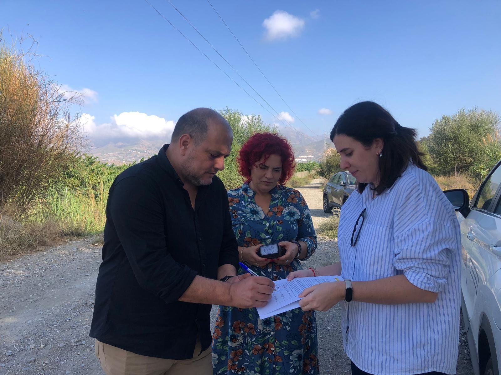 Momento de la firma del acta de replanteo