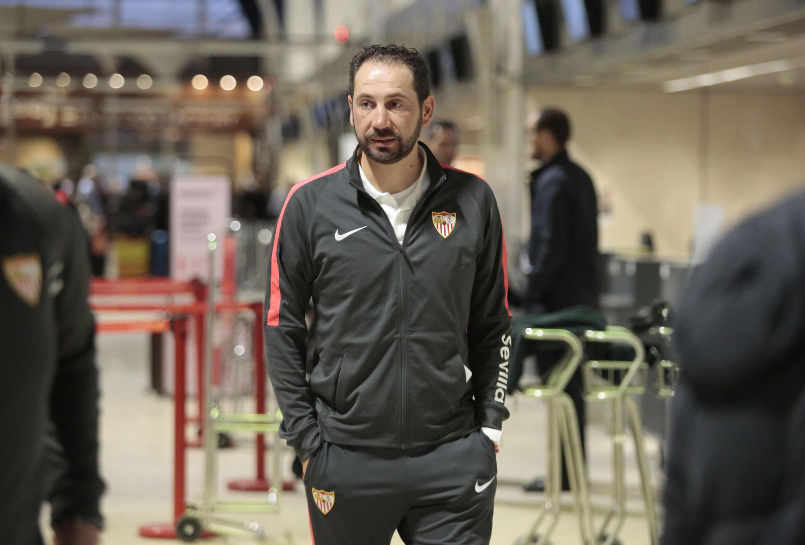 Pablo Machín, en el aeropuerto de San Pablo.