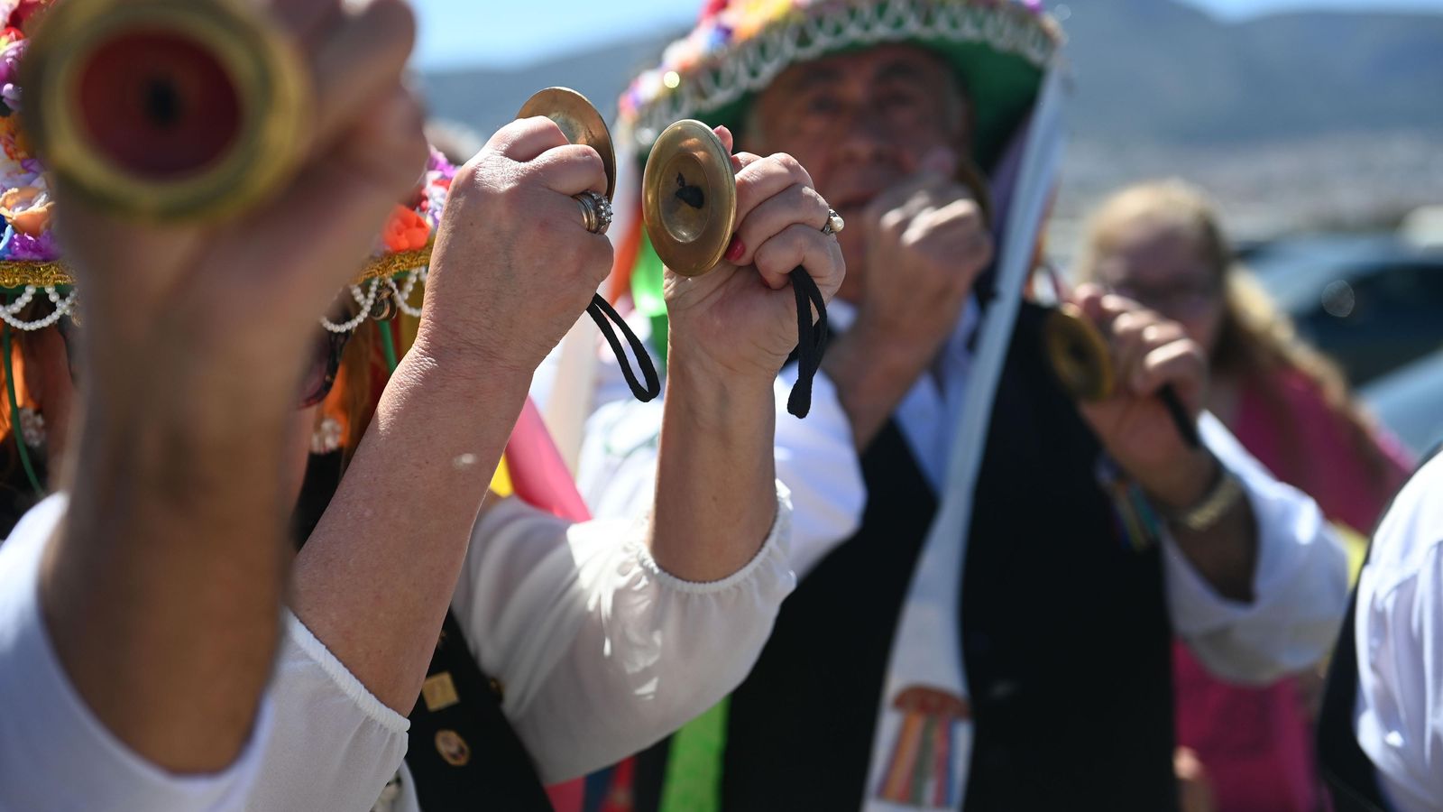 Un momento de las actuaciones de verdiales en la Vega de Mestanza.