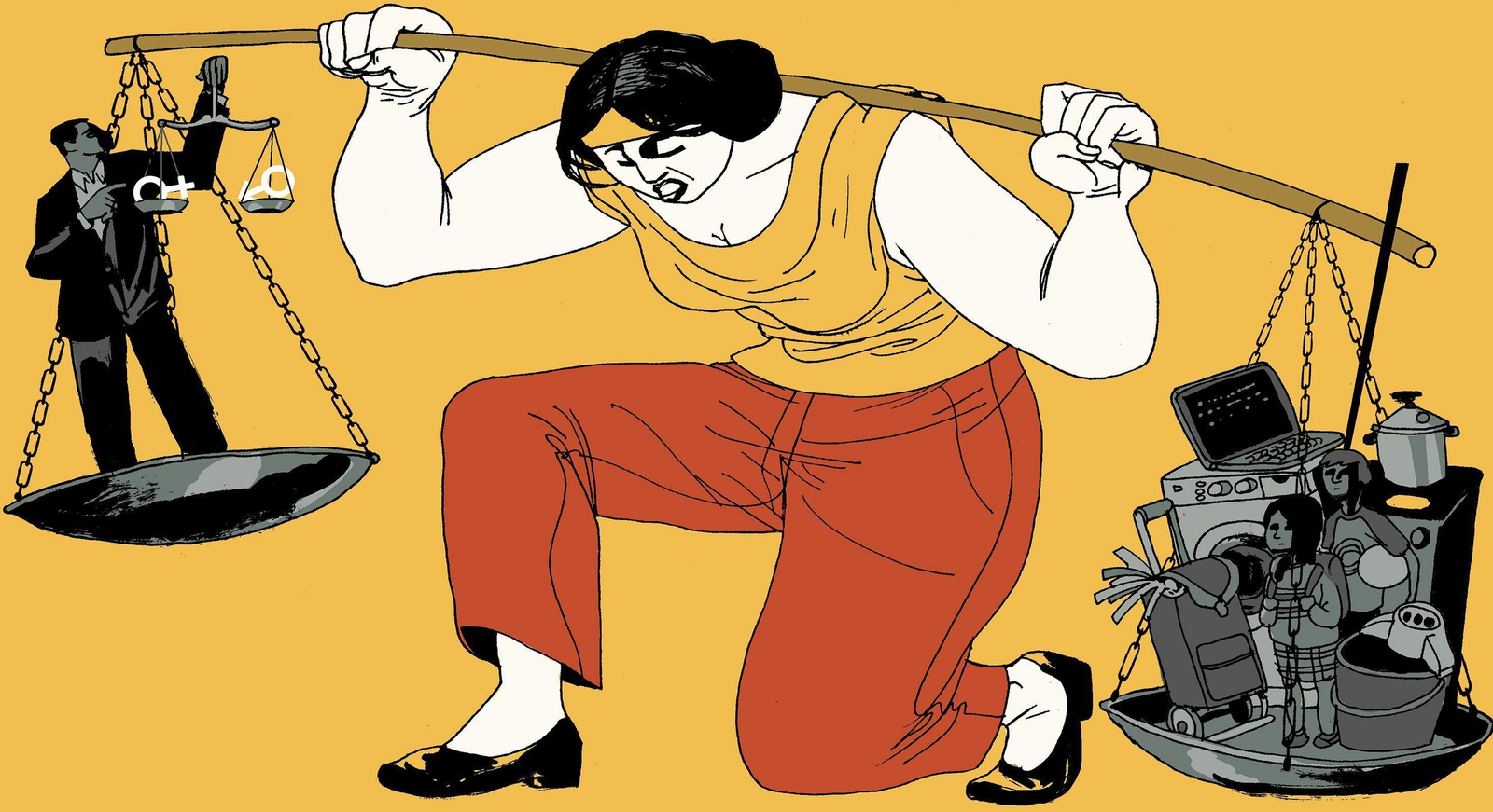 Una mujer dedica, de media, el doble de tiempo al hogar y la familia que el hombre.