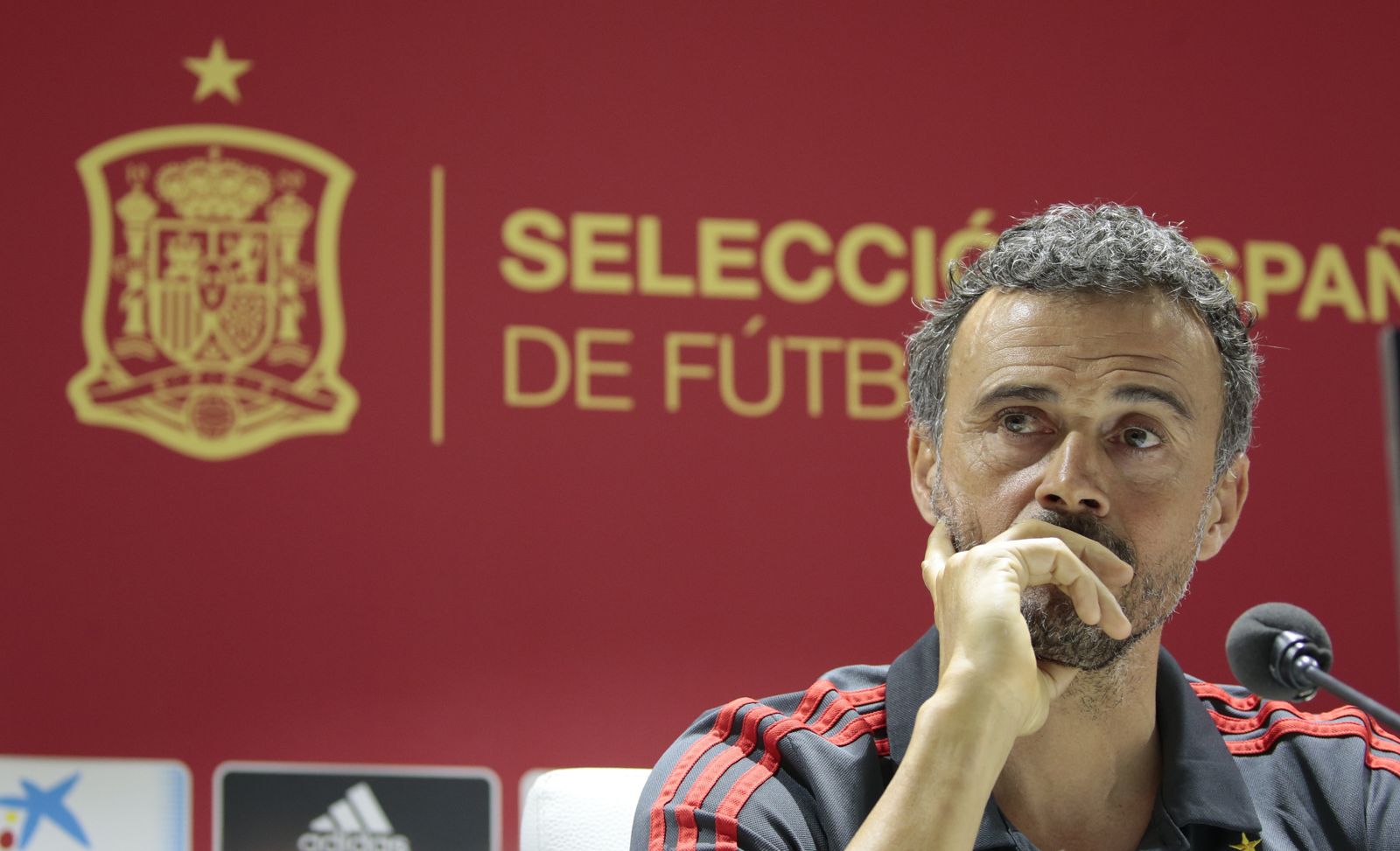 Luis Enrique, en la sala de prensa del Benito Villamarín.