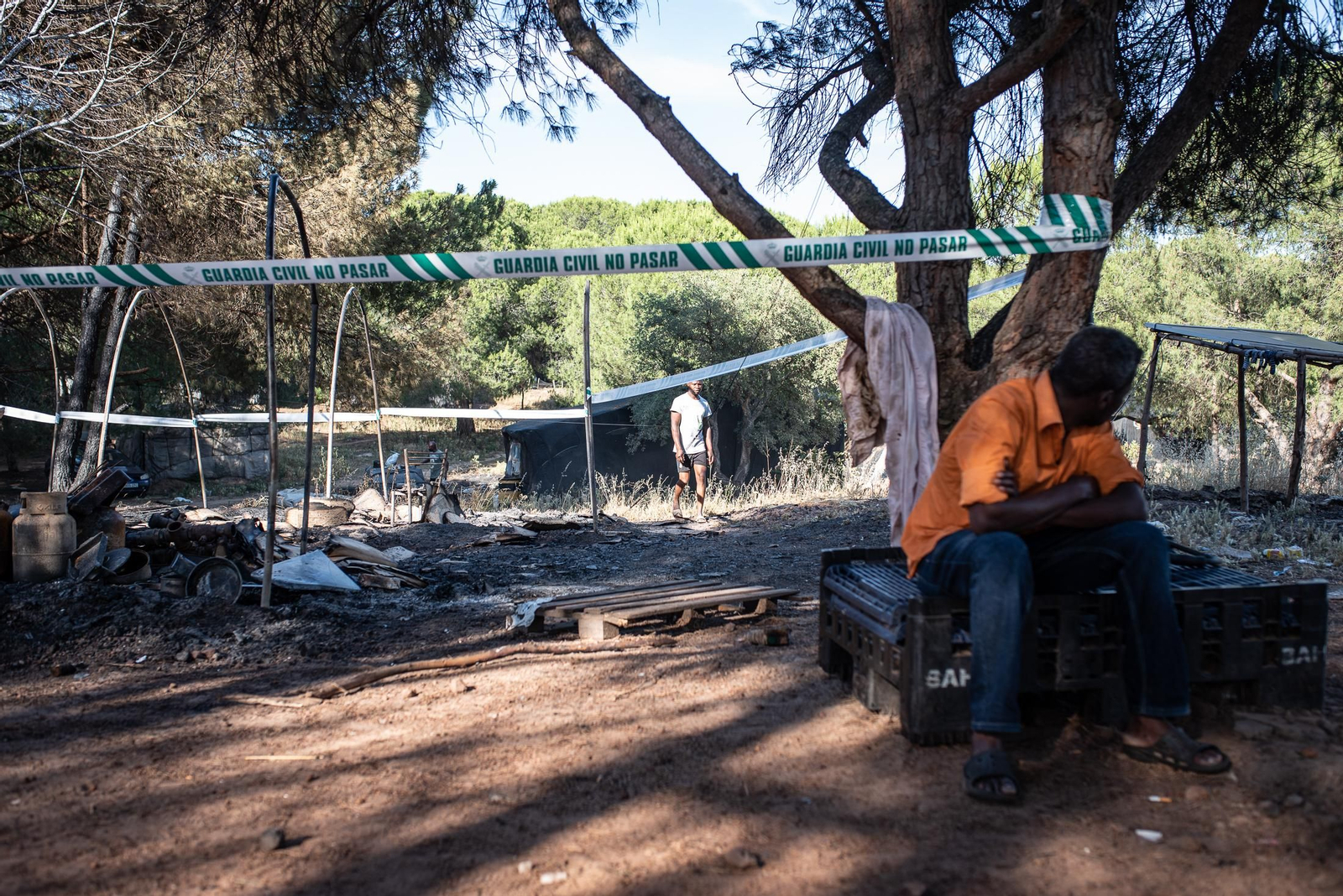 Imágenes del incendio en el poblado chabolista de Lucena del Puerto