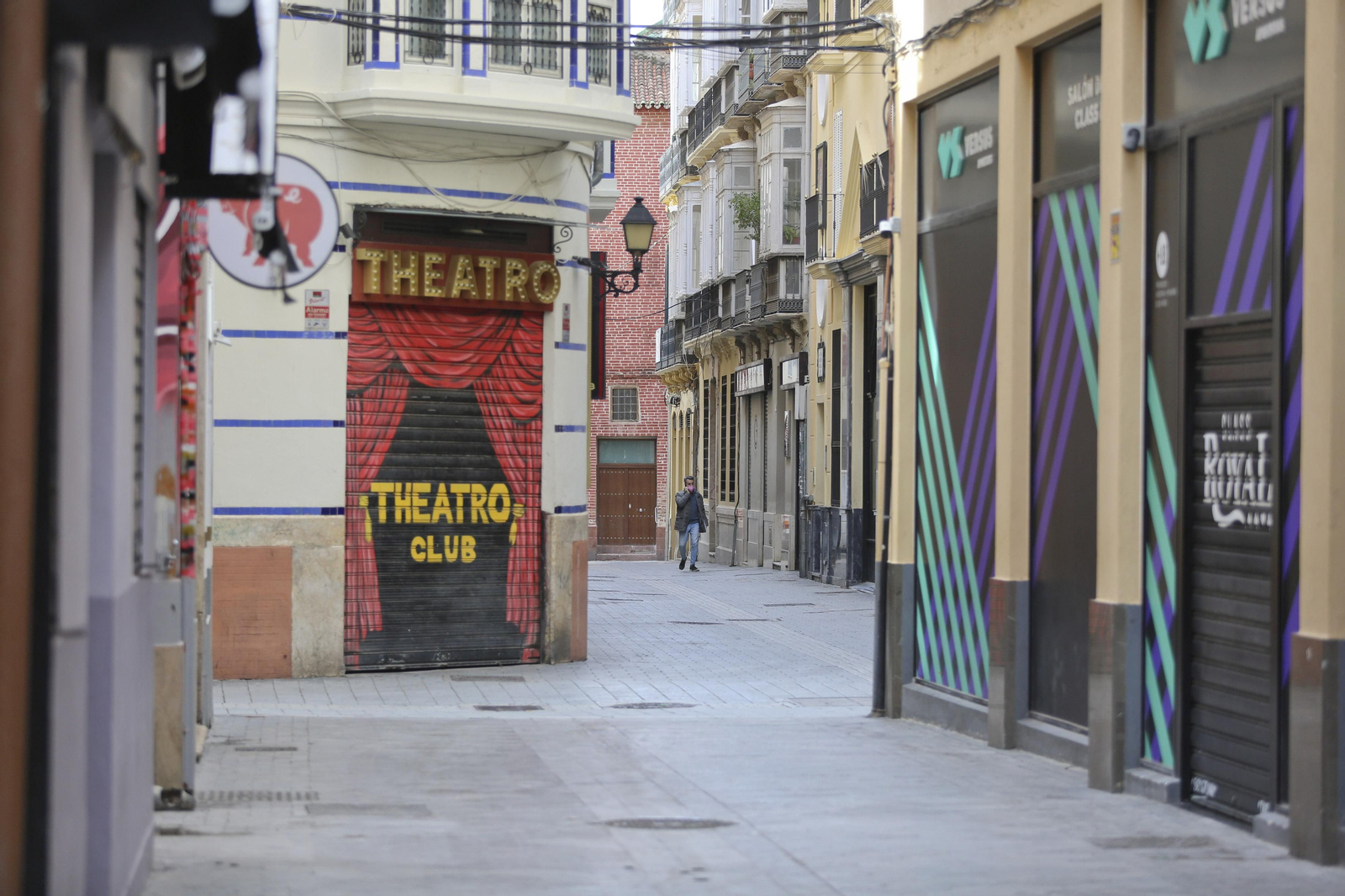Comercios cerrados en Málaga capital.
