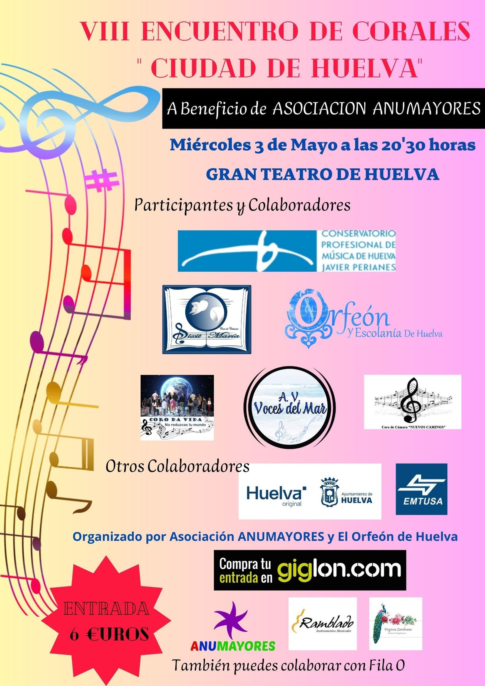 Cartel del VIII Encuentro de Corales Ciudad de Huelva.