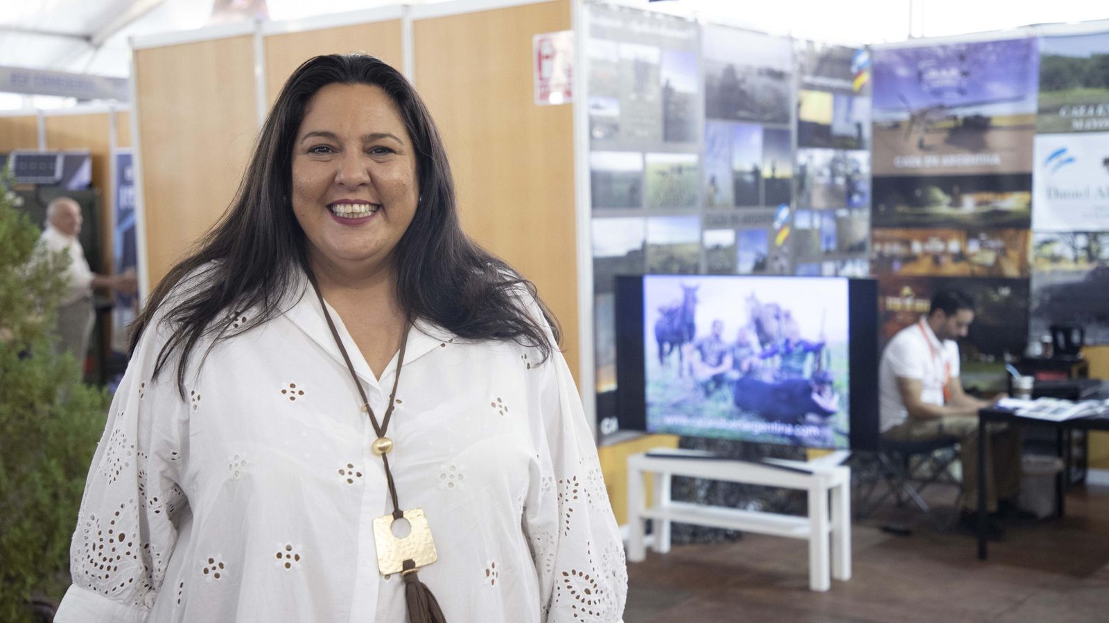 Dolores Amo en uno de los expositores de Intercaza.