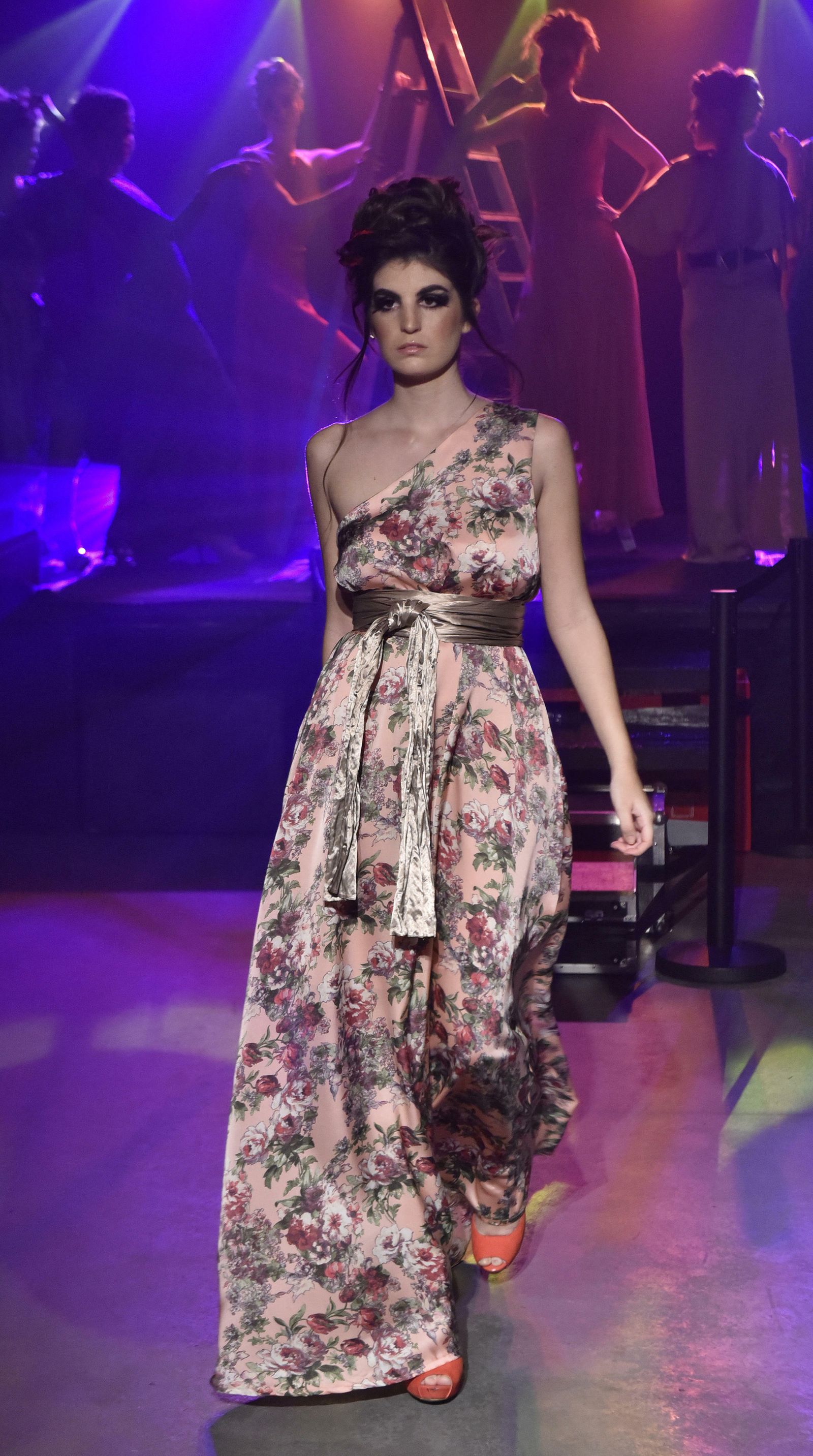 Vestido estampado de raso