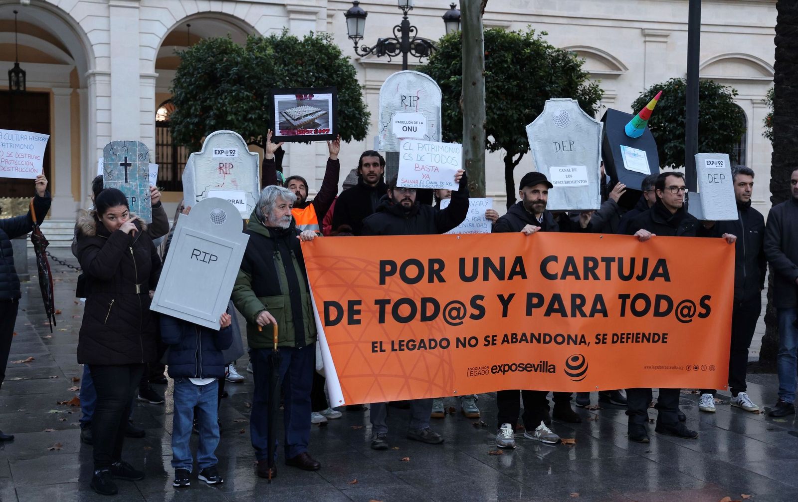 Protesta de la asociación Legado Expo.