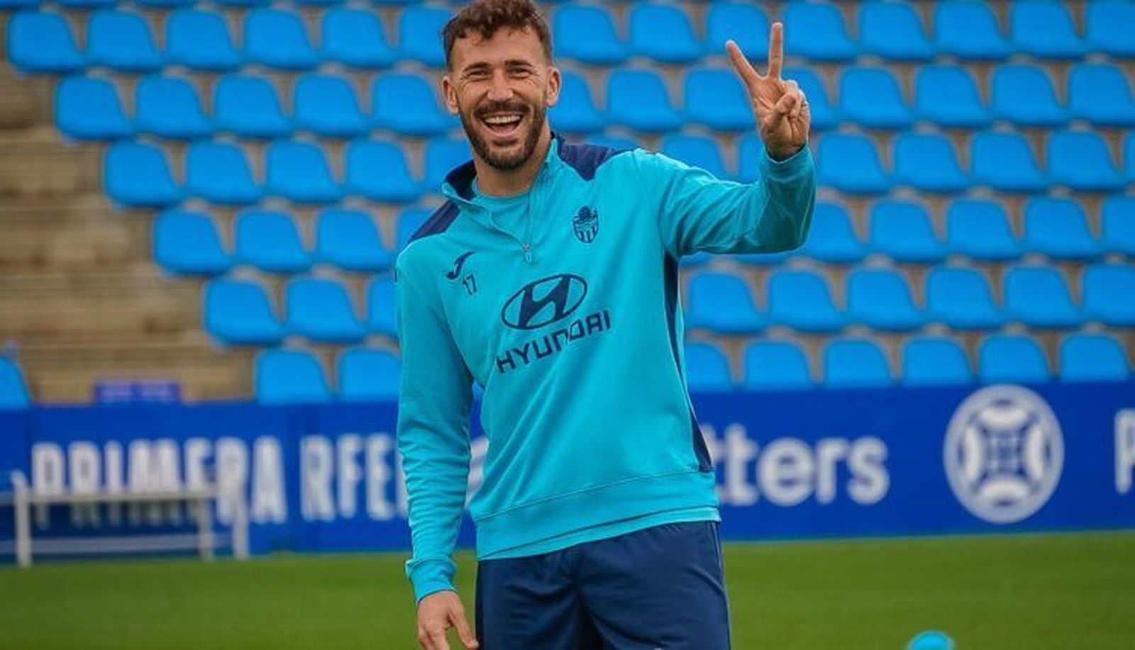 Dioni, en un entrenamiento con el Atlético Baleares