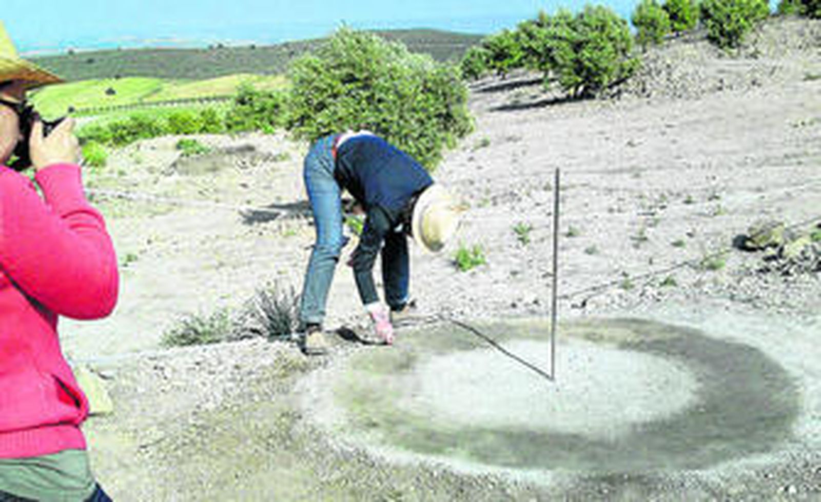 Gnomon utilizado en el estudio del entramado urbano de Torreparedones.