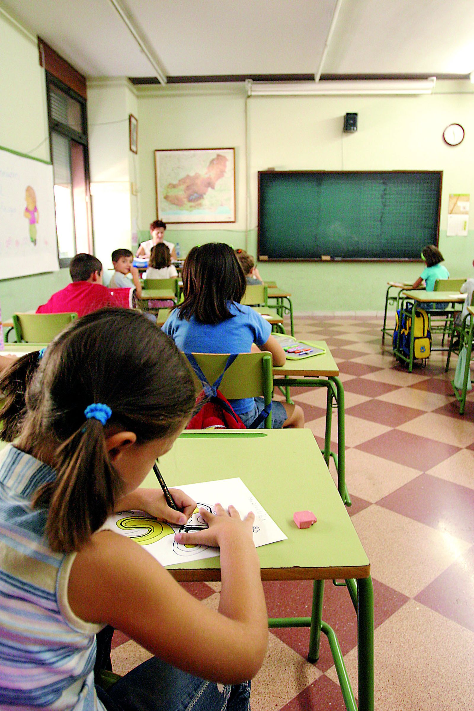 Un grupo de alumnos en una clase.