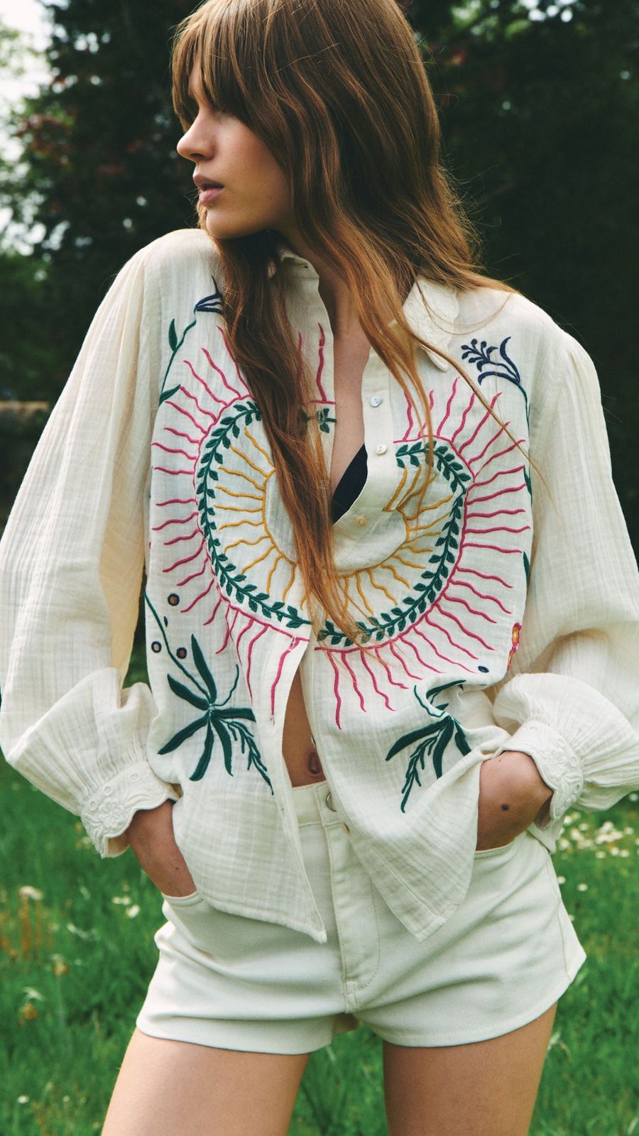 Blusa Bordada Camisa Bordada Sfera Sfera BaÃ±o Mujer 2021 Sfera