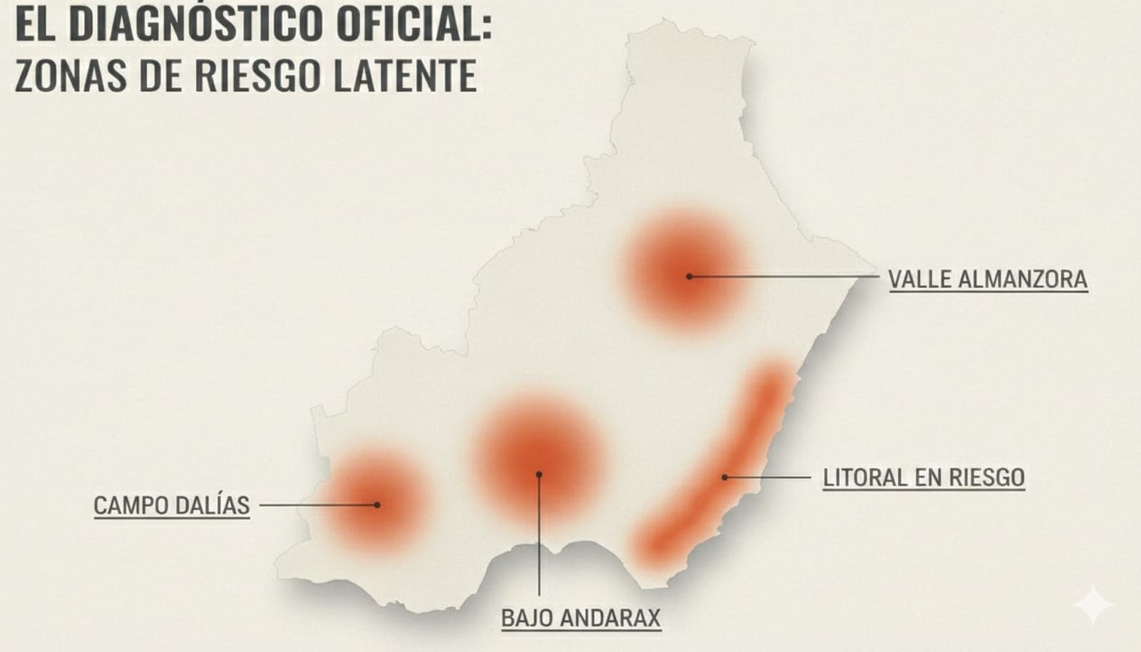Zonas inundables en las dos demarcaciones a las que pertenece la provincia de Almería.