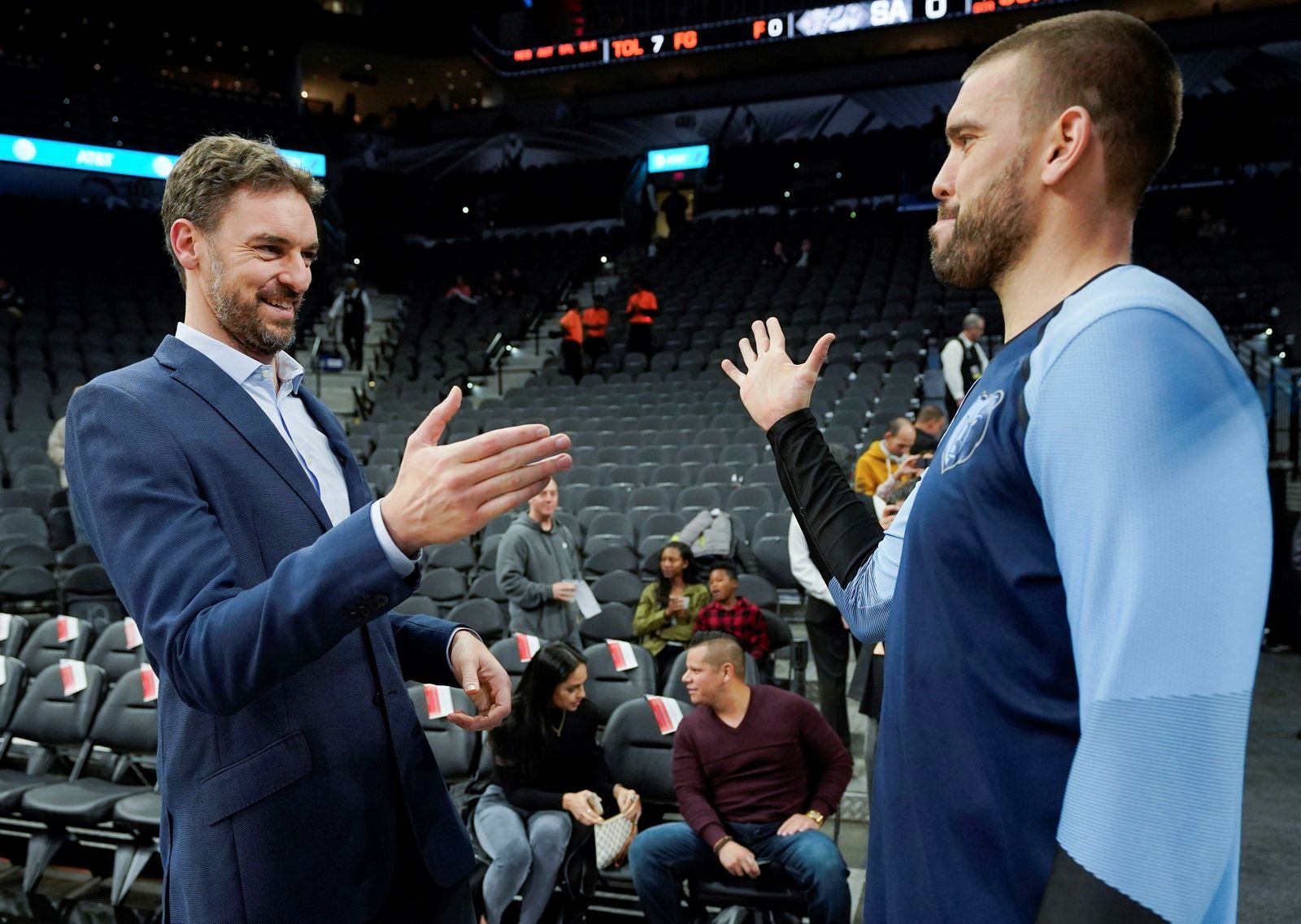 Los hermanos Gasol, en una imagen tomada en San Antonio en 2018