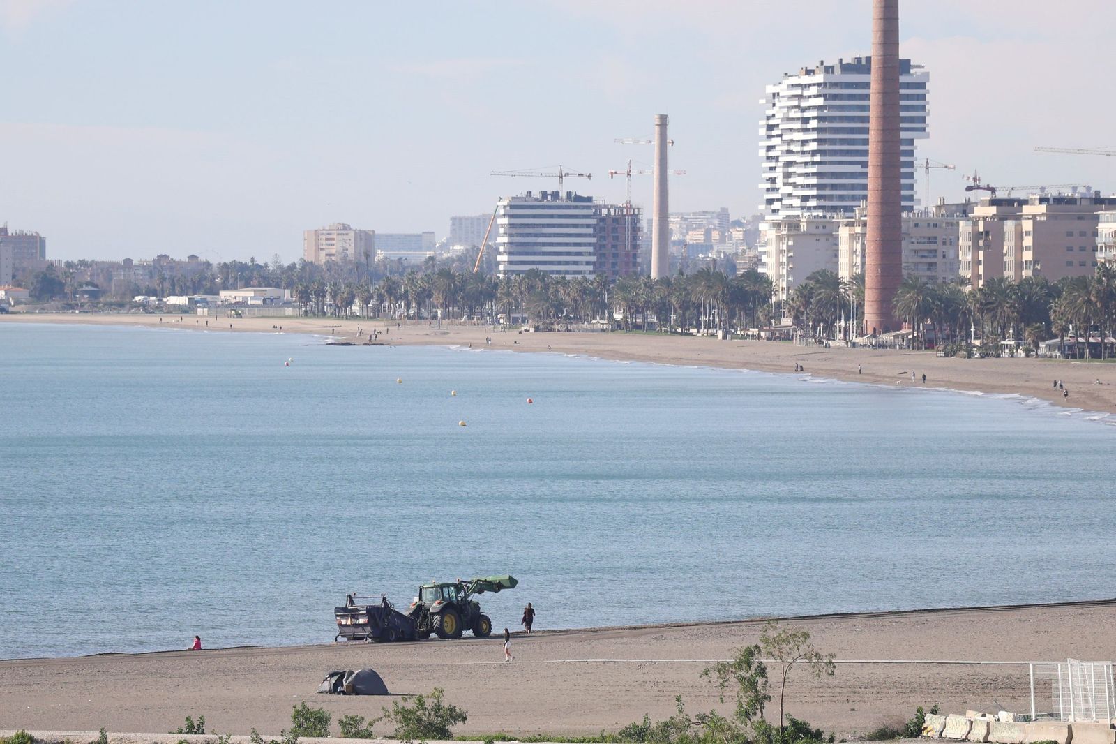 Playa de la Misericordia de Málaga esta semana.