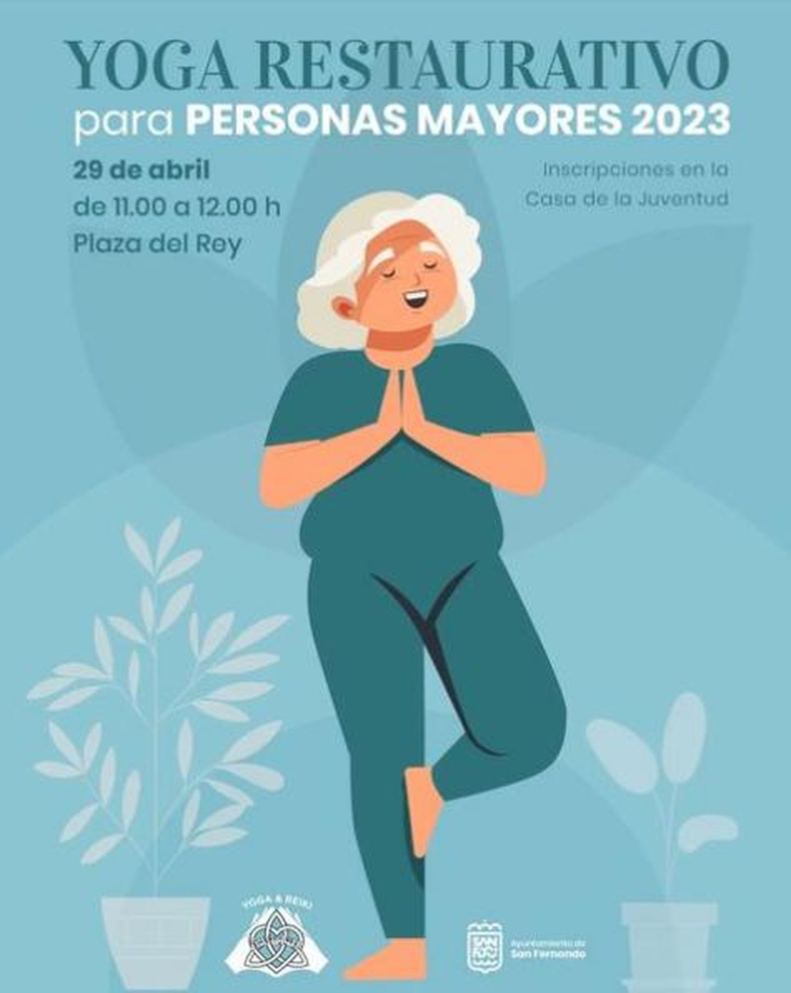 Taller de yoga en la plaza del Rey de San Fernando.