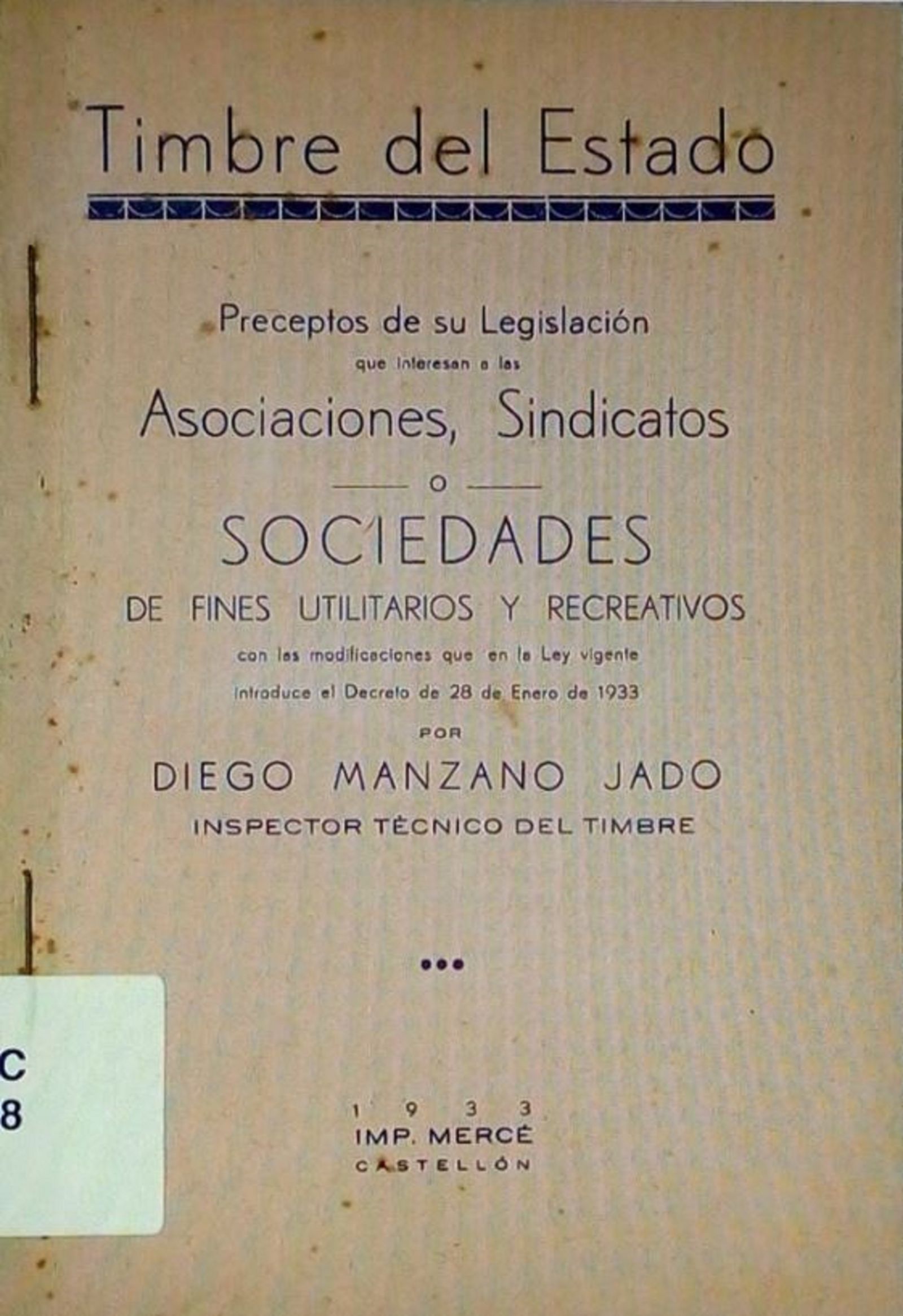 Normativa Timbre del Estado durante la II República