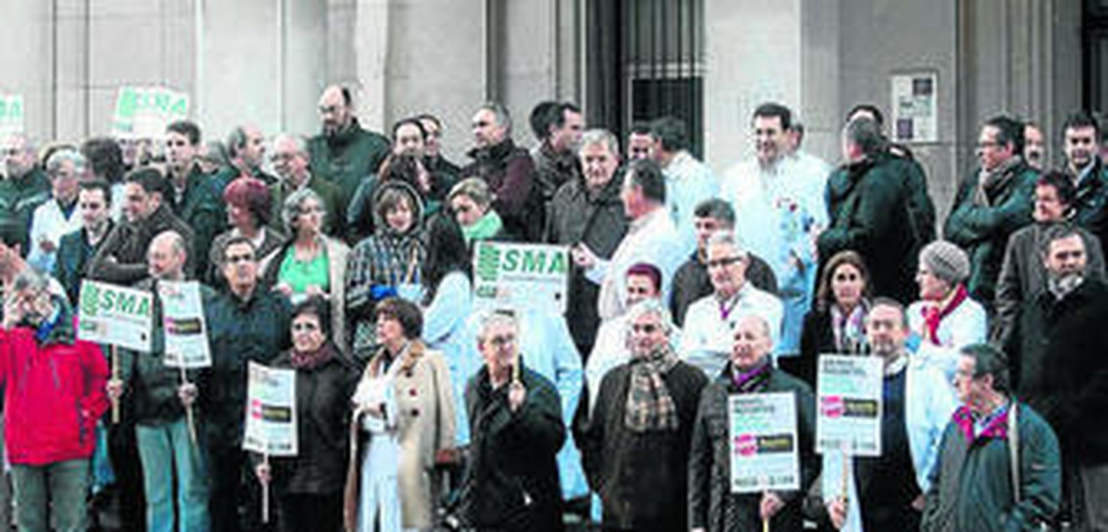 Concentración ayer en el Virgen de las Nieves.