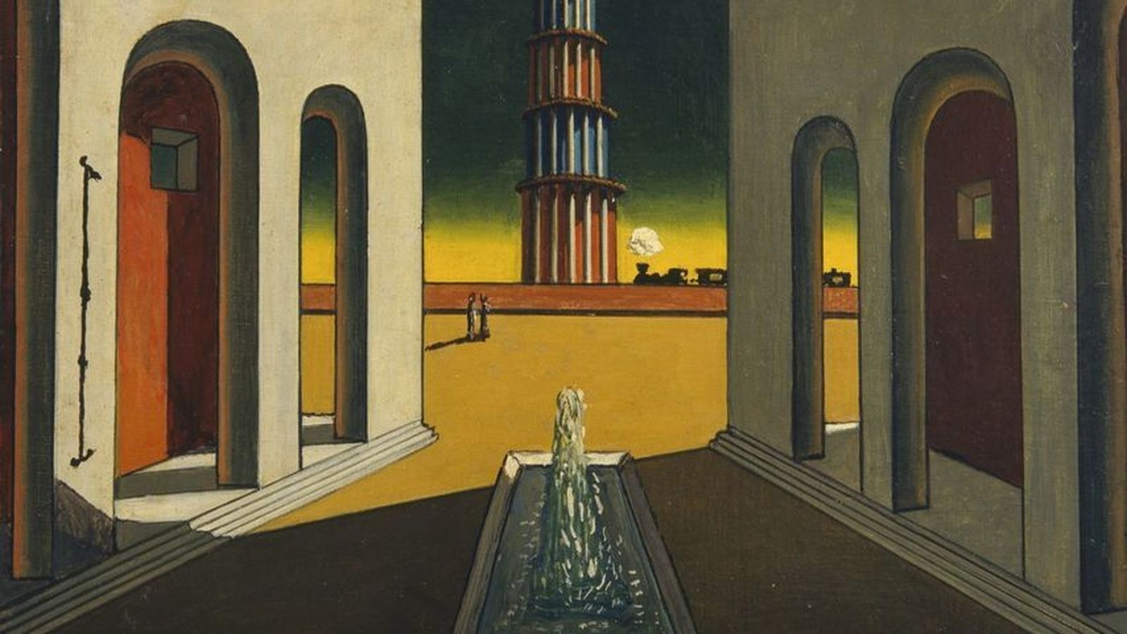 La obra 'Plaza de Italia con fuente' de De Chirico, autor al que menciona Guillén en su poema, bien podría ser una estampa de estos días.