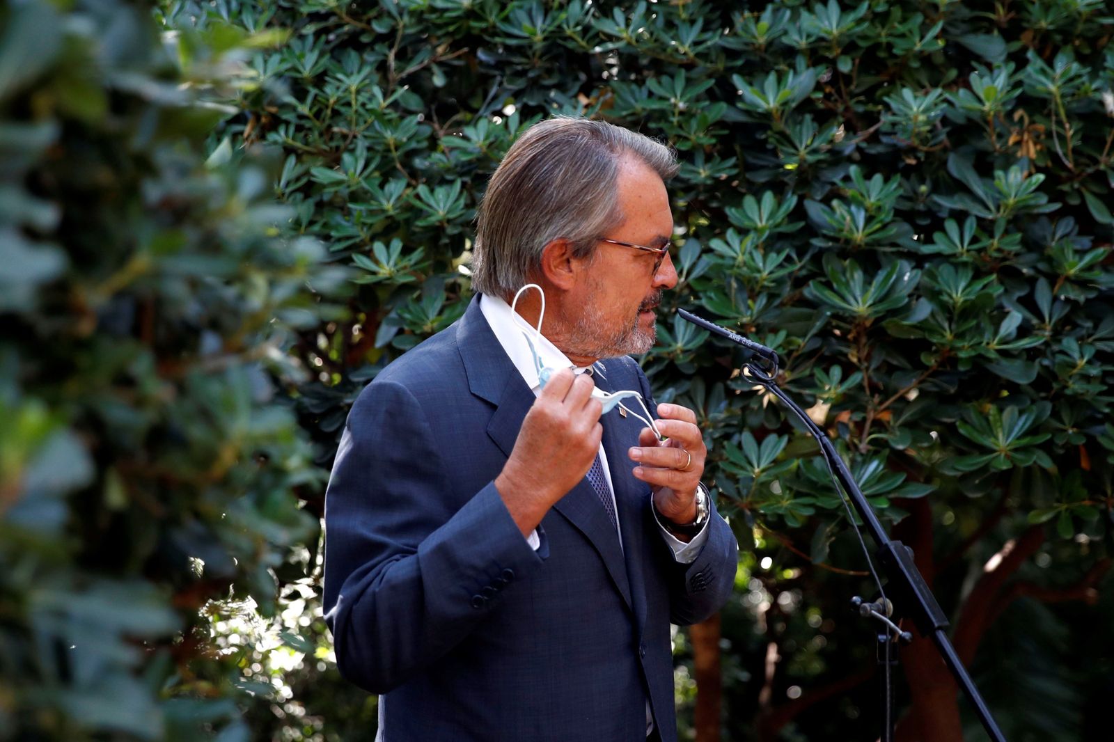 El ex presidente de la Generalitat Artur Mas  durante una comparecencia ante los medos este  lunes en Barcelona.