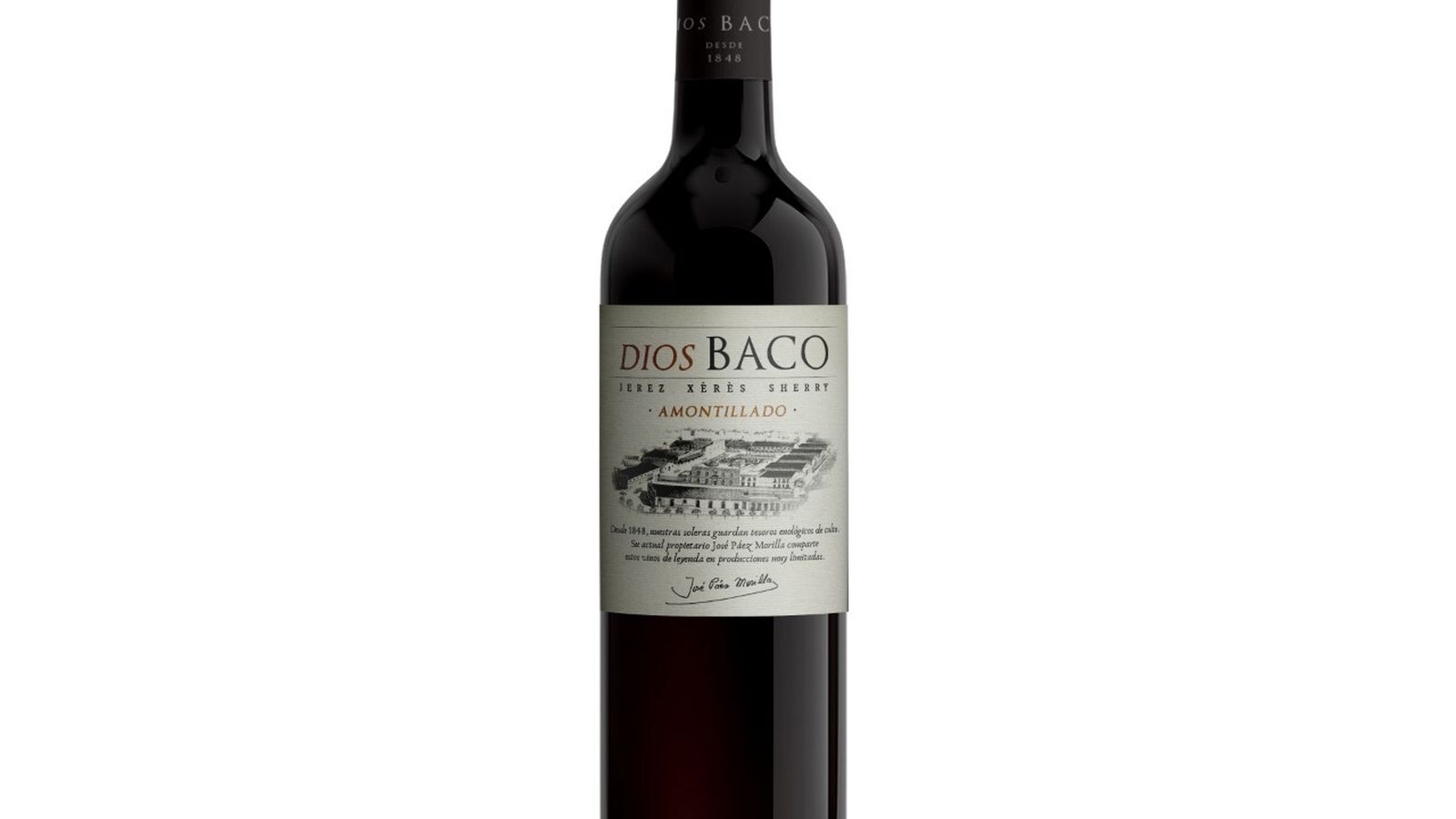 Amontillado Dios Baco, galardonado con Medalla de Oro junto al oloroso y el médium de la bodega jerezana.