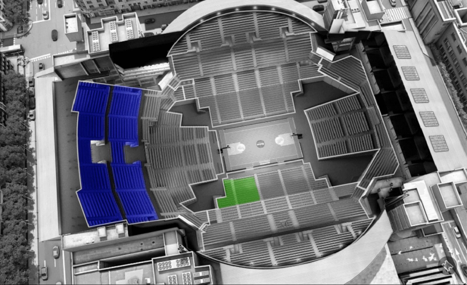 Los aficionados rojinegros podrán ocupar un fondo o una lateral de la tribuna.