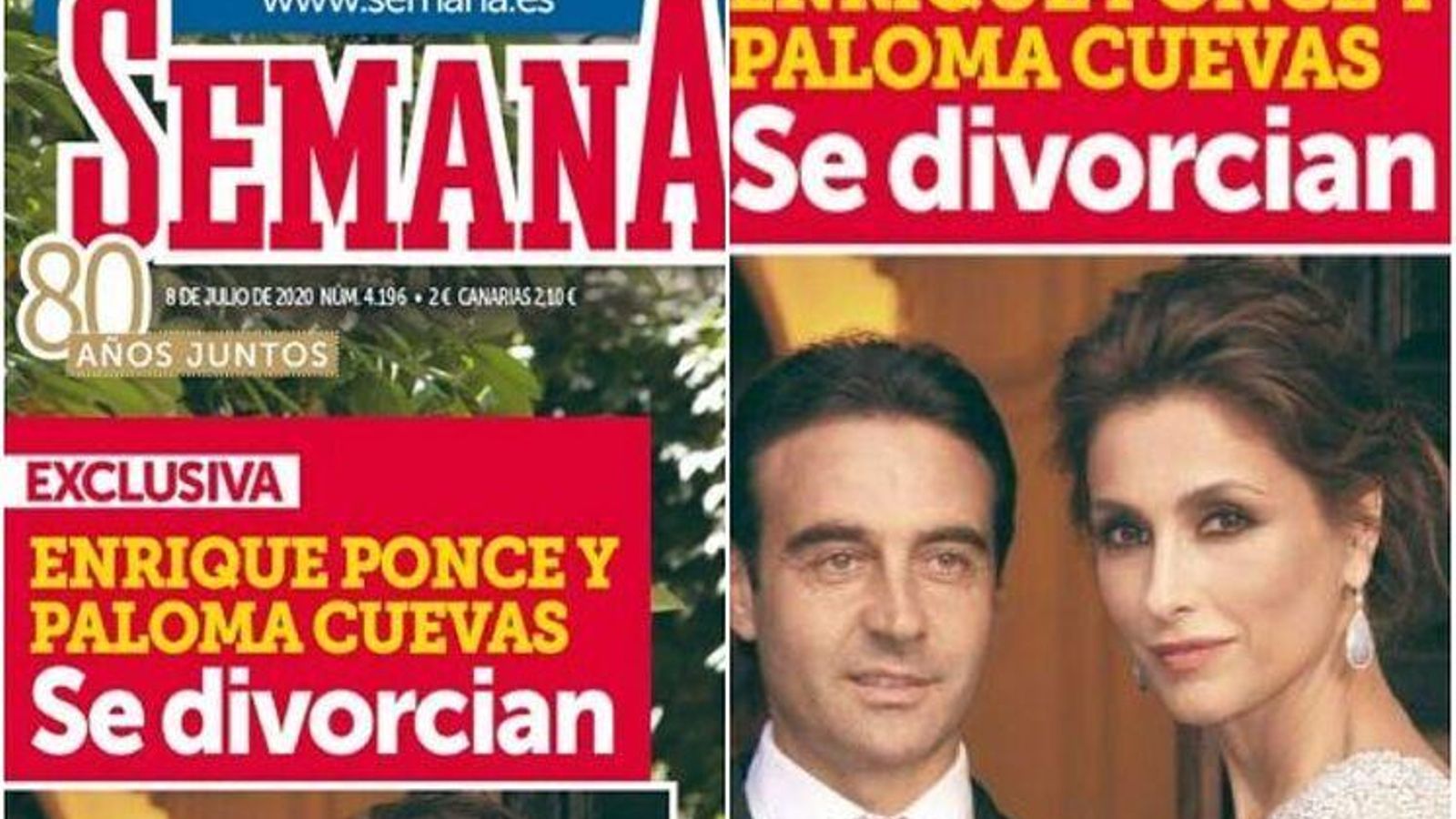 La noticia de la separación de Enrique Ponce y Paloma Cuevas, en Semana.