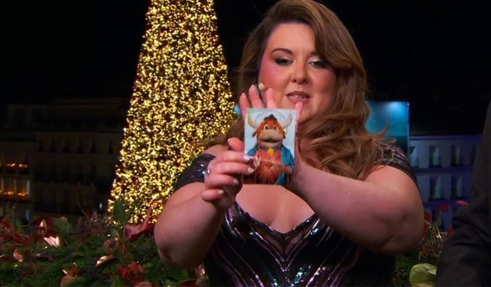 La estampita que Lalachus mostró durante las Campanadas de TVE