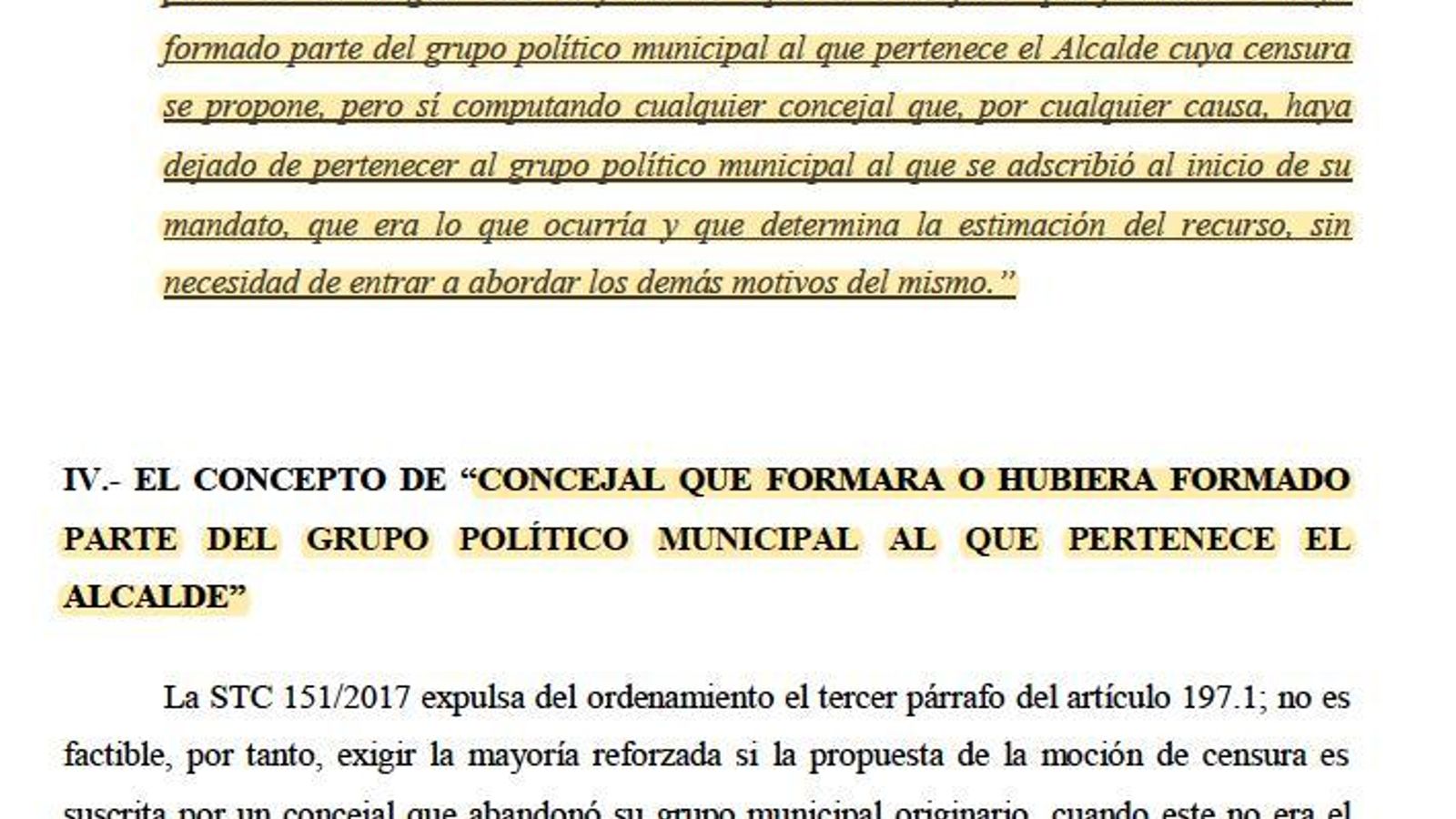 Extracto del informe en derecho encargado por el PSOE