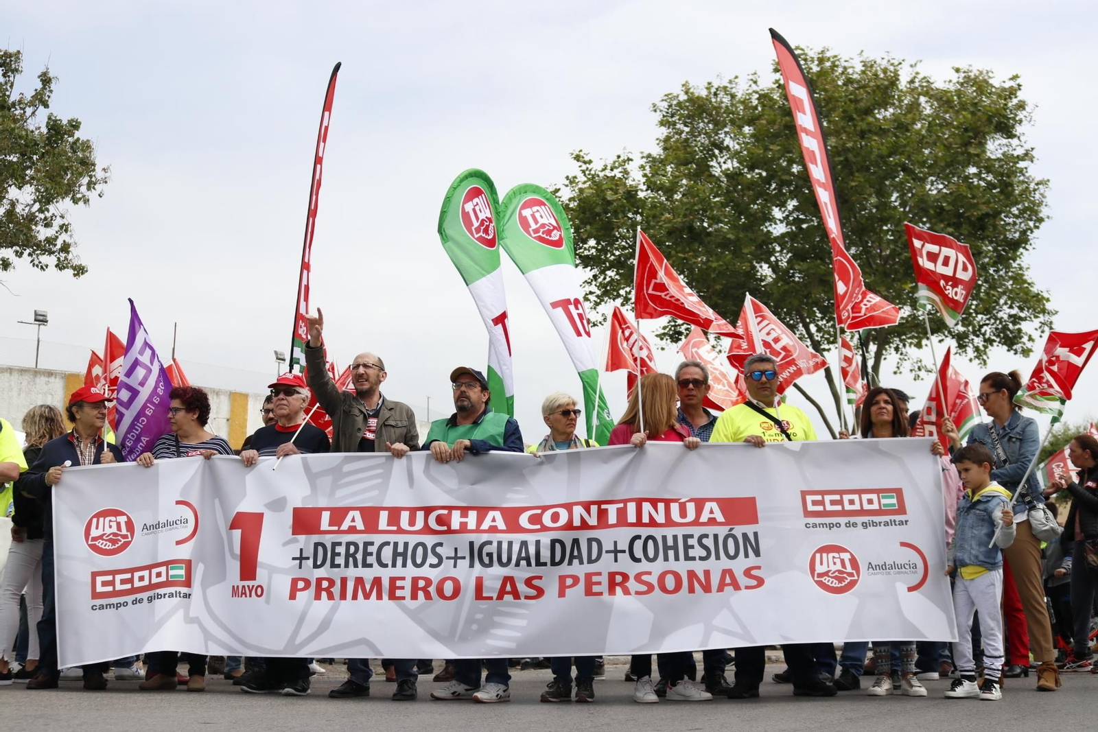 La manifestación por el Día del Trabajador en La Línea