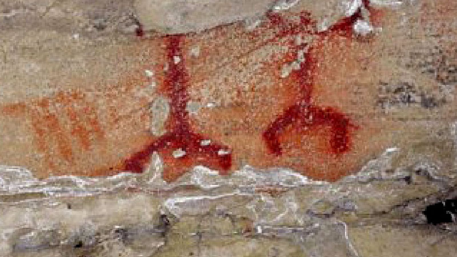 Figuras esquemáticas antropomorfas localizadas en la cueva del Arquillo.