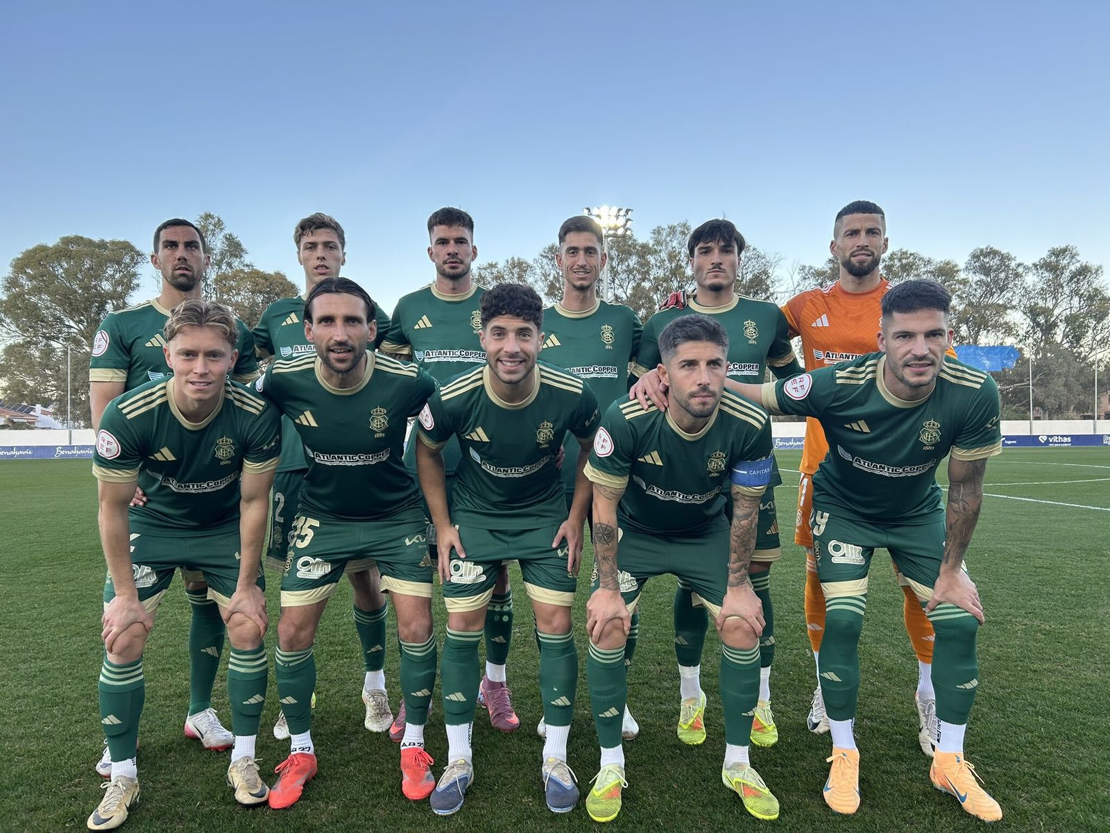 Once inicial del Recre ante el Atlético Malagueño.