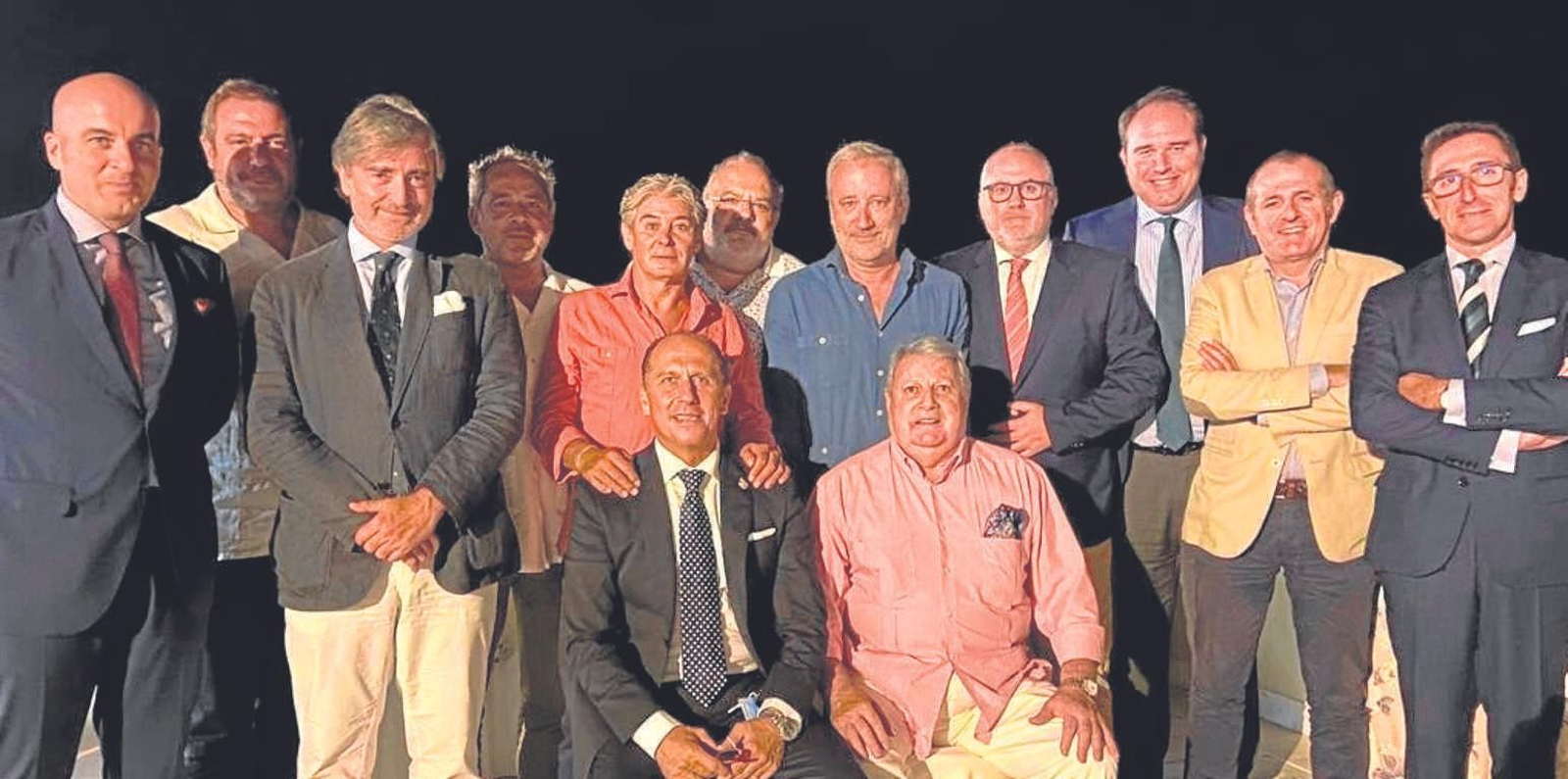 Pablo Durio, Fernando Pérez, Juanlu  Álvarez, Francis Lucero, Gabriel Gómez Campo, Manuel Menayo, Faly Álvarez, Carlos Alarcón, Antonio Grimaldi, Javier Pavón, Paco Tinoco y Manolo Ruiz Gené, durante la celebración de la Asamblea General de la Tertulia Cofrade ‘Último Tramo’.