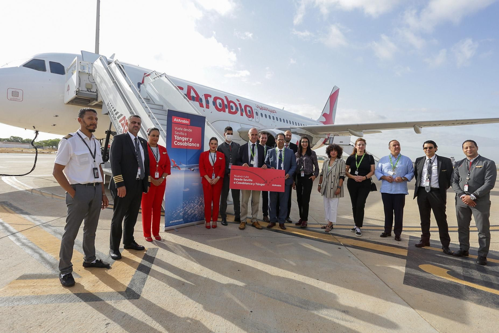 Inauguración de la ruta de AirArabia Maroc en el Aeropuerto de Sevilla.