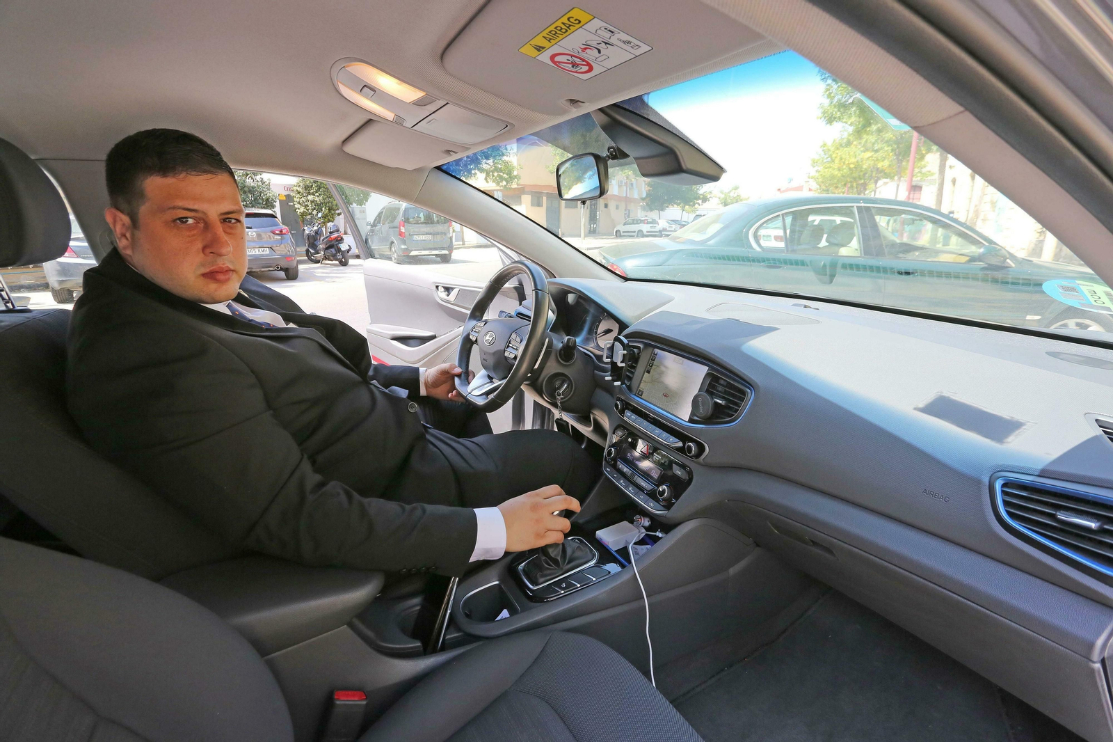 Un conductor que trabaja para Uber desde Jerez.