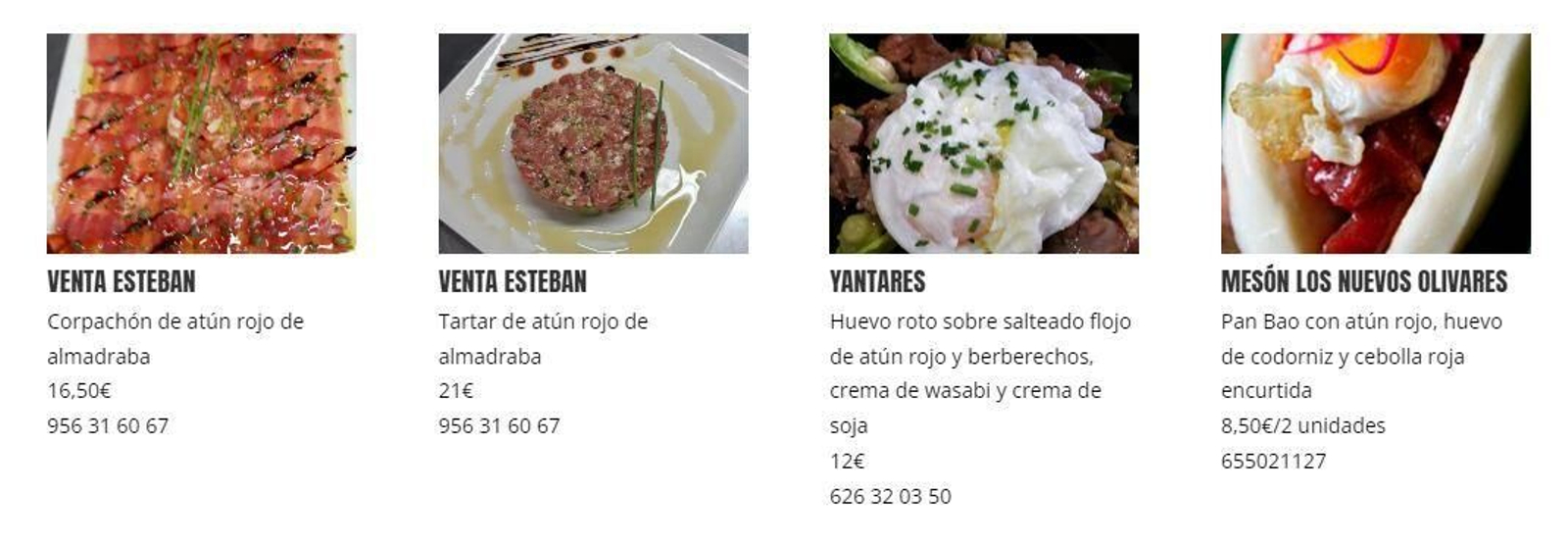 Restaurantes y tapas de la Semana del Atún de Jerez