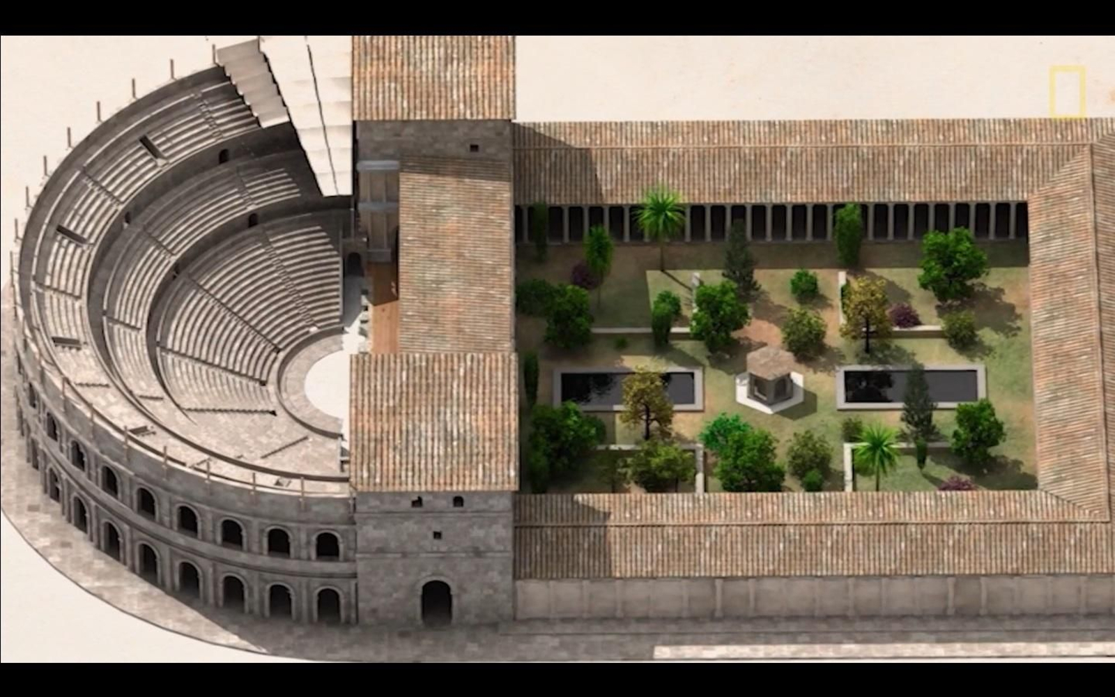 Reconstrucción del teatro romano de Córdoba realizada por National Geographic.