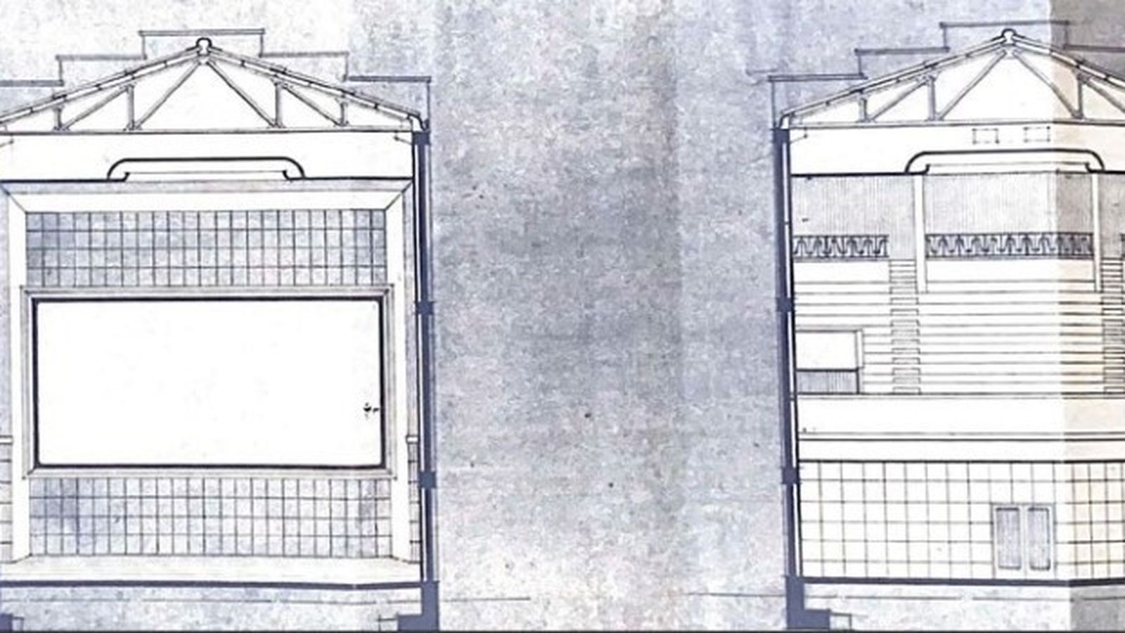 Secciones del cine de la plaza de San Hiscio. Carlos Solís Llorente, 1960. Archivo Municipal de Tarifa
