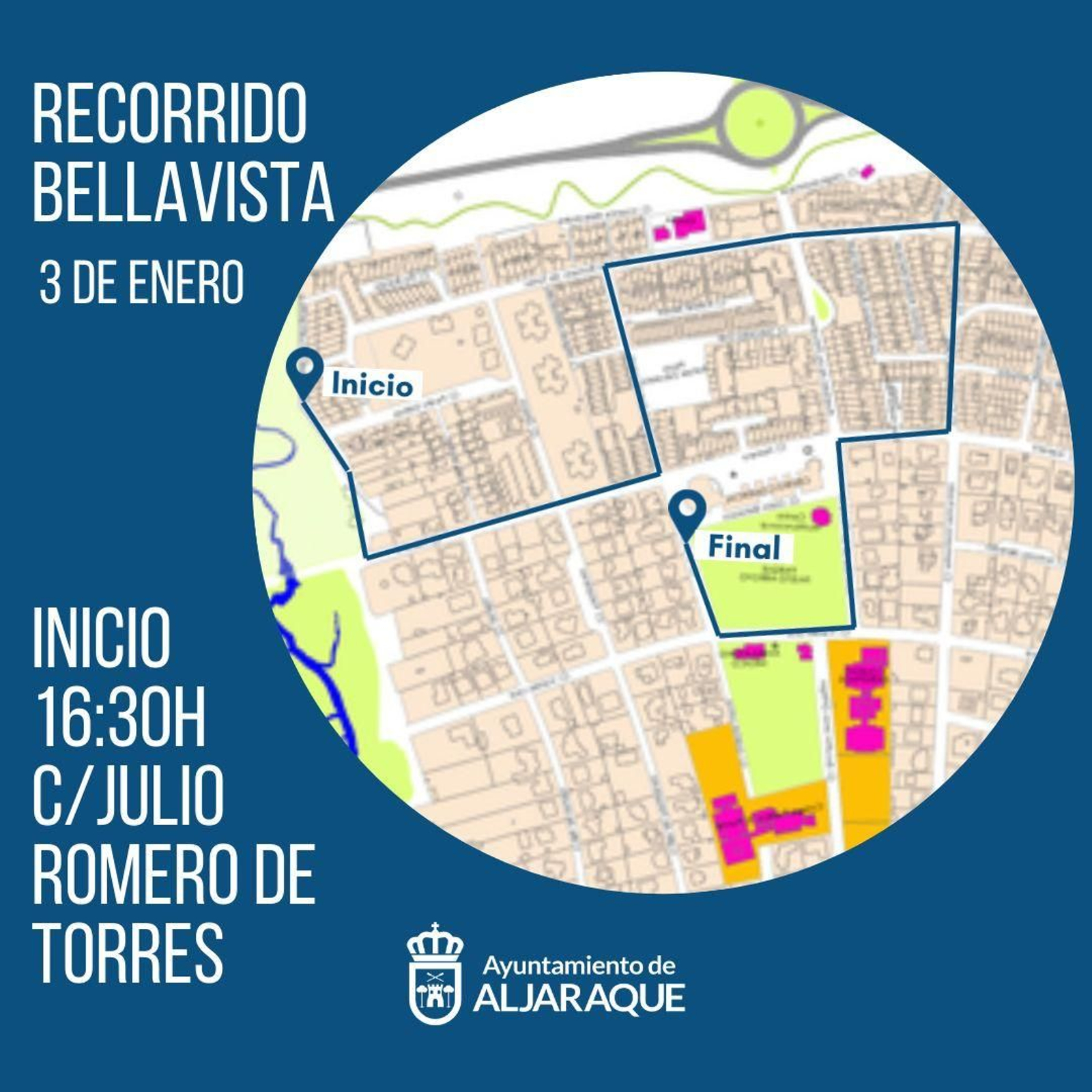Recorrido de la cabalgata por Bellavista.