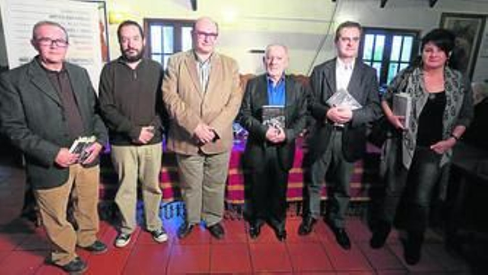 Ruiz Noguera, Bujalance, Garrido Moraga, Infante, Vigar y Luque, ayer, en El Pimpi.