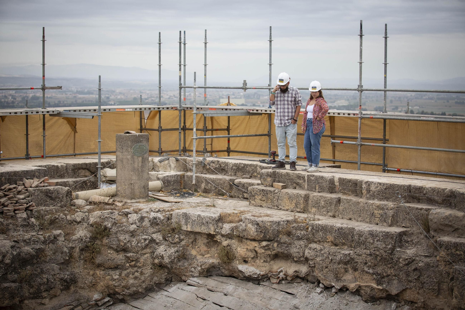 La restauración de la torre de la Catedral de Granada, desde dentro