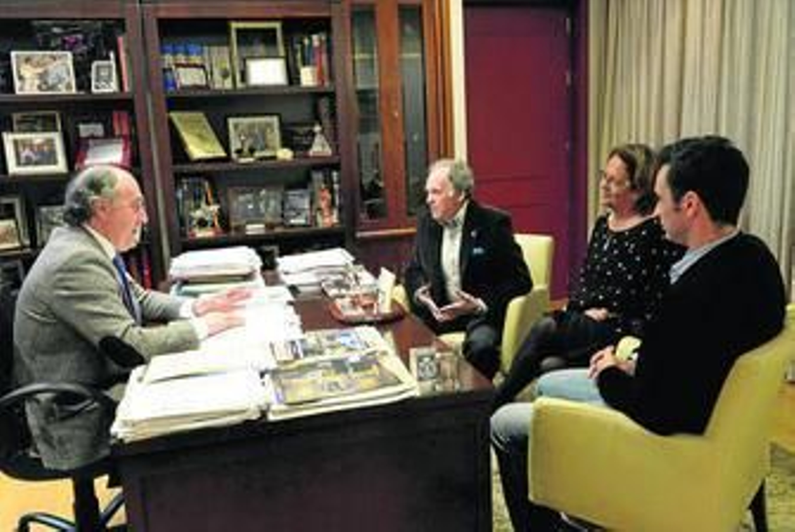 Landaluce, El Merlo, Cida y Repullo, ayer en la Alcaldía.