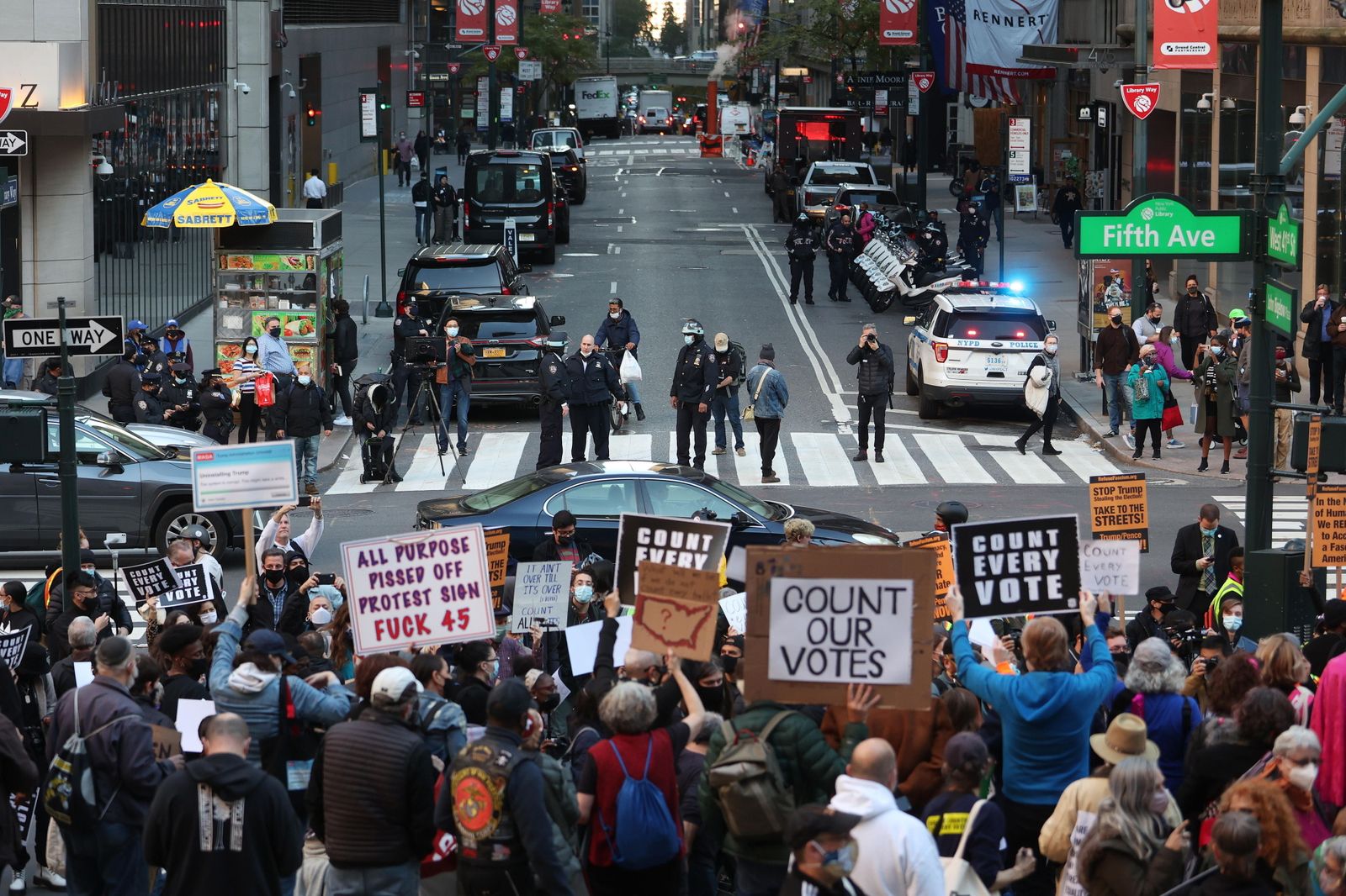 Protestas en las calles de Nueva York
