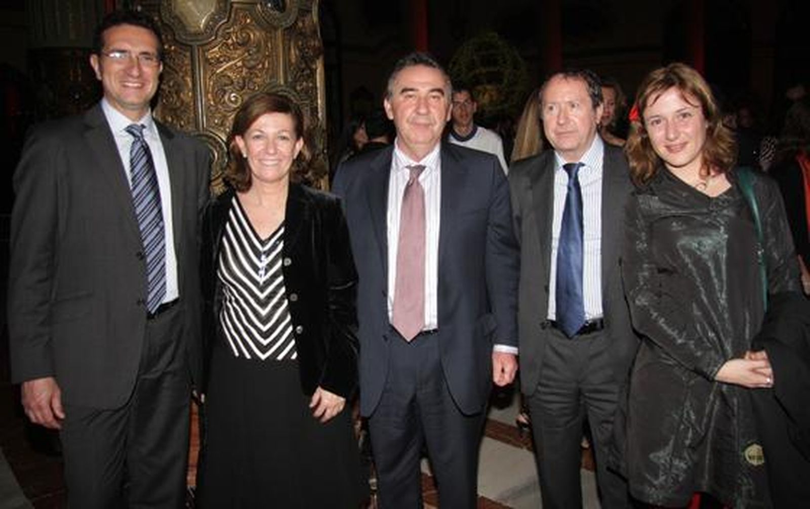 Javier Chaparro, director de 'Huelva Información'; Charo Fernández Cotta, periodista; Juan Montabes, presidente del Consejo Audiovisual; y Juan Cano, presidente del Consejo Consultivo.