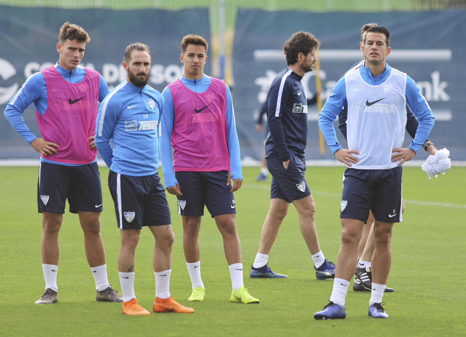 Hugo e Iván Jaime, junto a Cifu, Luis y Víctor en un entrenamiento.