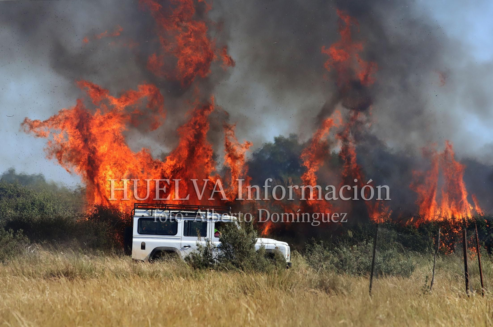 Imágenes del incendio en Doñana